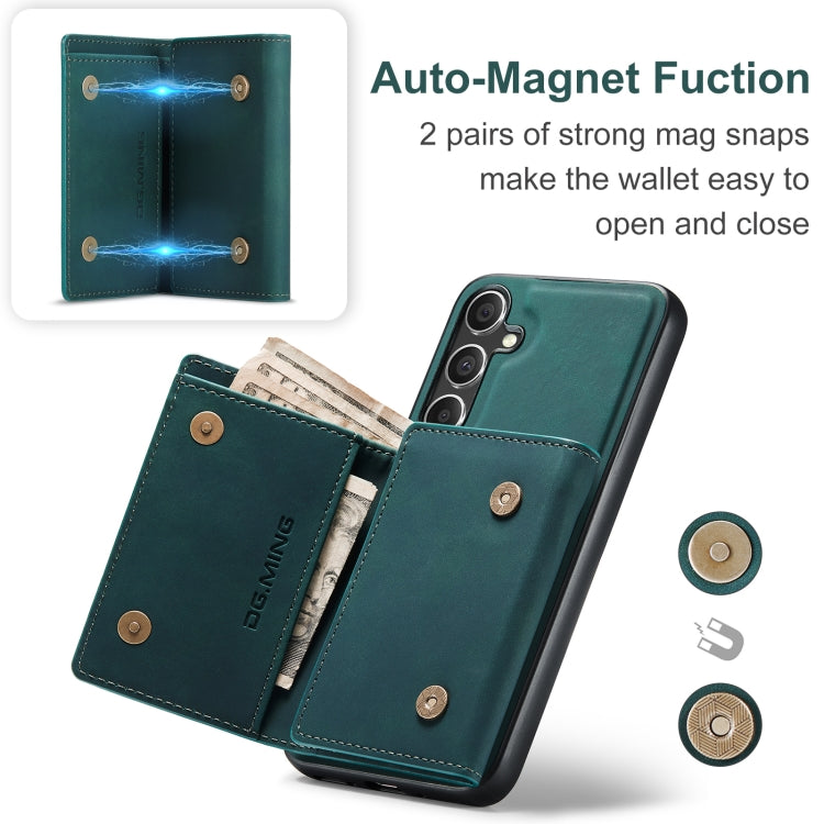 For Samsung Galaxy S24 FE 5G DG.MING M1 Series 3-Fold Multi Card Wallet + Magnetic Phone Case(Green) - Galaxy S24 FE 5G Cases by DG.MING | Online Shopping UK | buy2fix