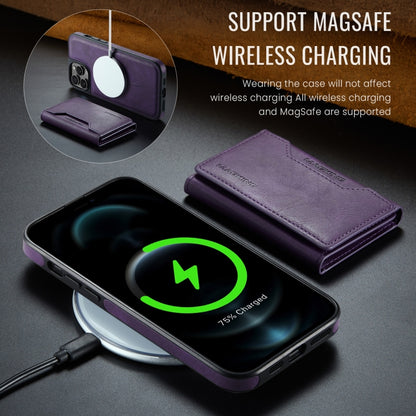 For iPhone 12 Pro Max DG.MING MAGKING-K2 Series MagSafe RFID Card Bag Detachable Phone Case(Purple) - iPhone 12 Pro Max Cases by DG.MING | Online Shopping UK | buy2fix