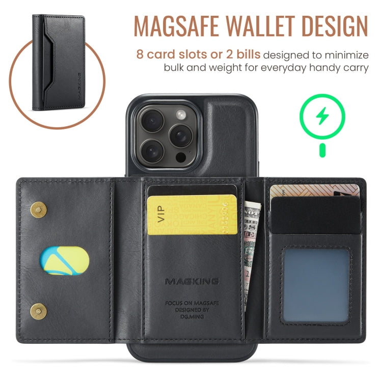 For iPhone 13 Pro DG.MING MAGKING-K2 Series MagSafe RFID Card Bag Detachable Phone Case(Black) - iPhone 13 Pro Cases by DG.MING | Online Shopping UK | buy2fix