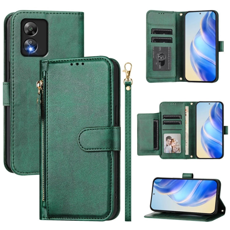 For Boost Mobile Celero 5G+ 2024 / Celero 3+ Multi-Card Slots Zipper Wallet Leather Phone Case(Green) - More Brand by buy2fix | Online Shopping UK | buy2fix