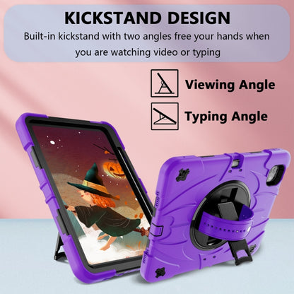 For iPad Pro 11 2024 Bat Hand Grip Turntable Stand Tablet Case(Purple Black) - iPad Pro 11 2024 Cases by buy2fix | Online Shopping UK | buy2fix