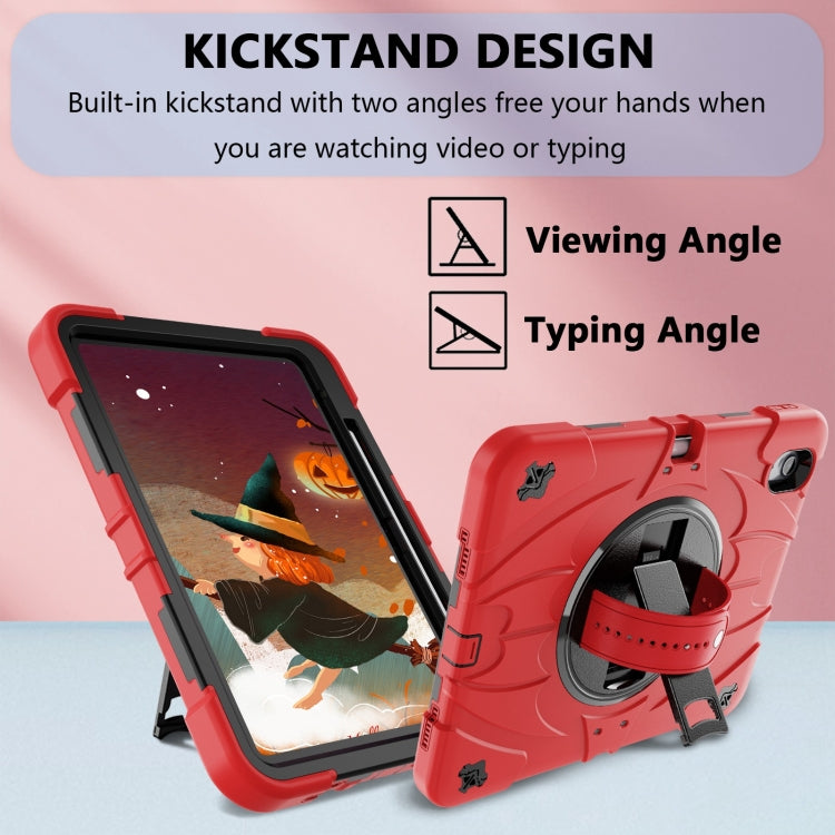 For iPad 10th Gen 10.9 2022 Bat Hand Grip Turntable Stand Tablet Case(Red Black) - iPad 10th Gen 10.9 Cases by buy2fix | Online Shopping UK | buy2fix