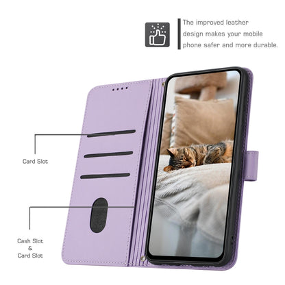 For Samsung Galaxy S25 Ultra 5G Embossed Kitten Phone Leather Case with Lanyard(Purple) - Galaxy S25 Ultra 5G Cases by buy2fix | Online Shopping UK | buy2fix