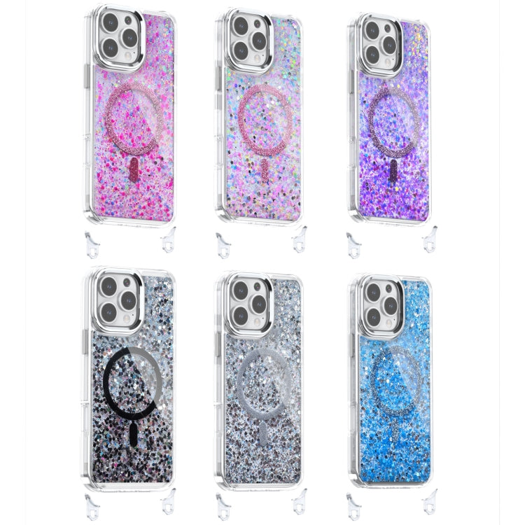 For iPhone 16 Plus Epoxy Glitter MagSafe Magnetic TPU Phone Case(Purple) - iPhone 16 Plus Cases by buy2fix | Online Shopping UK | buy2fix