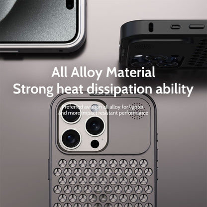 For iPhone 16 Pro Max R-JUST RJ58 Aromatherapy Metal Cooling Phone Case(Black) - iPhone 16 Pro Max Cases by R-JUST | Online Shopping UK | buy2fix