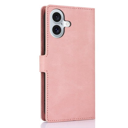 For iPhone 16 Fantasy Skin-feel Calfskin Texture Leather Phone Case(Pink) - iPhone 16 Cases by buy2fix | Online Shopping UK | buy2fix