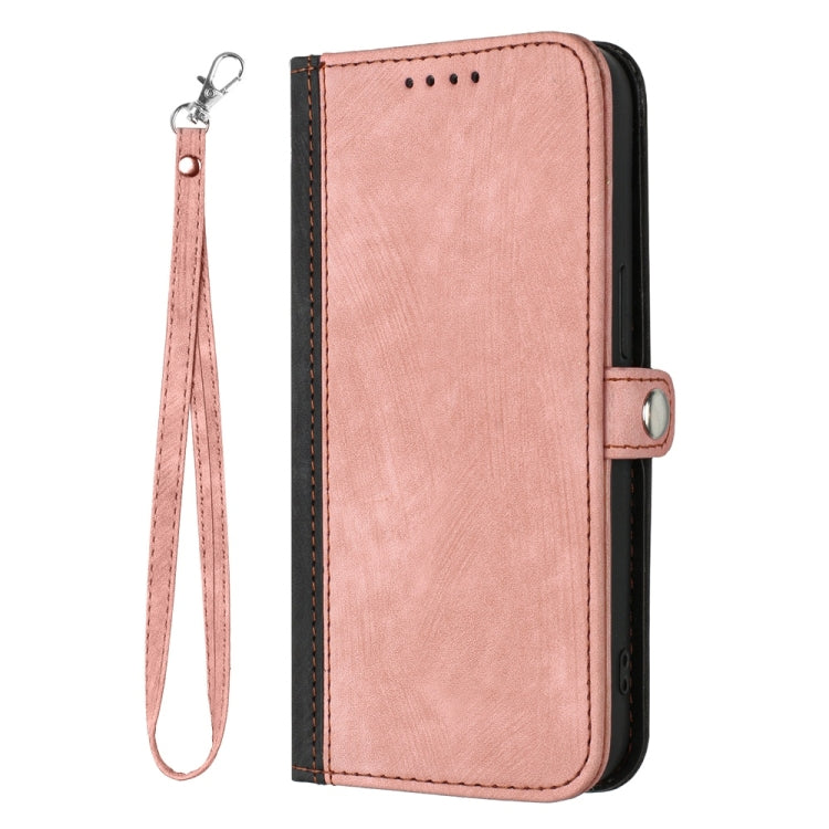 For Samsung Galaxy S25 Ultra 5G Side Buckle Double Fold Hand Strap Leather Phone Case(Pink) - Galaxy S25 Ultra 5G Cases by buy2fix | Online Shopping UK | buy2fix