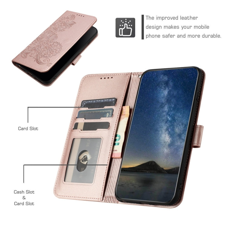 For Samsung Galaxy S25 Ultra 5G Datura Flower Embossed Flip Leather Phone Case(Rose Gold) - Galaxy S25 Ultra 5G Cases by buy2fix | Online Shopping UK | buy2fix