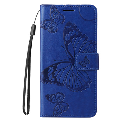 For Samsung Galaxy S25 Ultra 5G 3D Butterfly Embossed Pattern Flip Leather Phone Case(Blue) - Galaxy S25 Ultra 5G Cases by buy2fix | Online Shopping UK | buy2fix