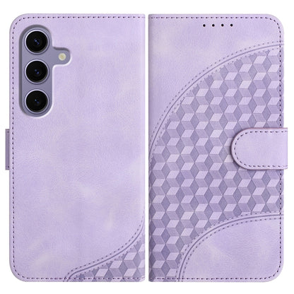 For Samsung Galaxy S25 5G YX0060 Elephant Head Embossed Phone Leather Case with Lanyard(Light Purple) - Galaxy S25 5G Cases by buy2fix | Online Shopping UK | buy2fix