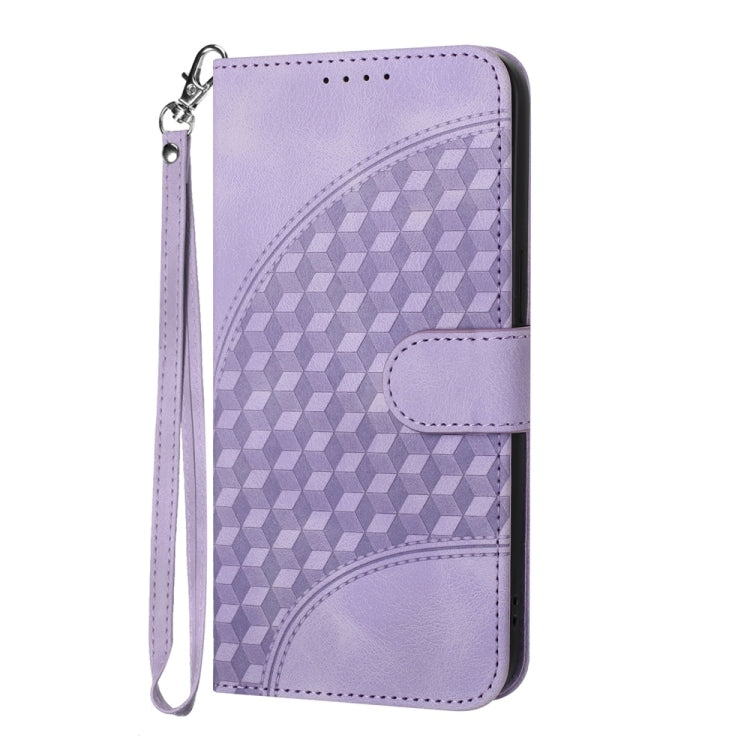 For Samsung Galaxy S25 5G YX0060 Elephant Head Embossed Phone Leather Case with Lanyard(Light Purple) - Galaxy S25 5G Cases by buy2fix | Online Shopping UK | buy2fix