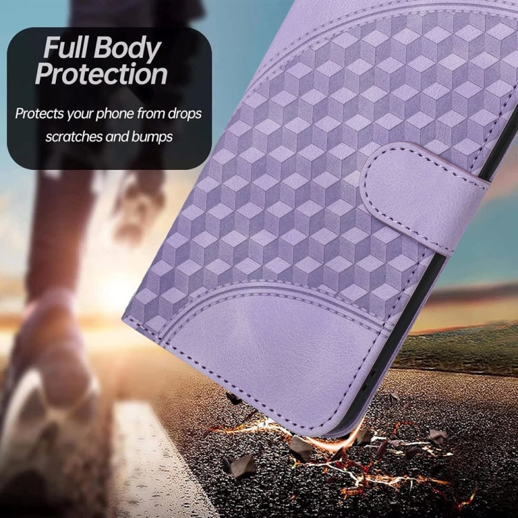 For Samsung Galaxy S25 5G YX0060 Elephant Head Embossed Phone Leather Case with Lanyard(Light Purple) - Galaxy S25 5G Cases by buy2fix | Online Shopping UK | buy2fix