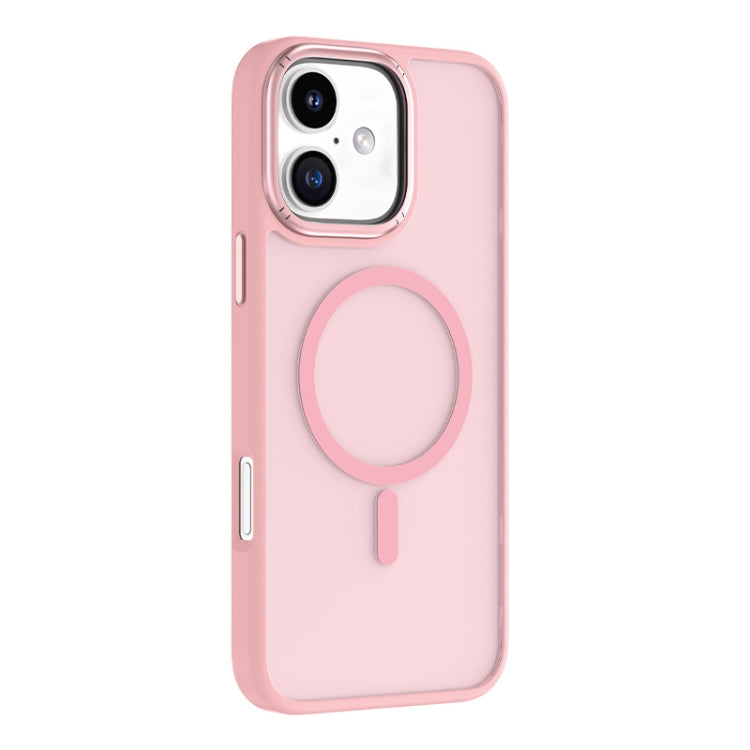 For iPhone 16 Mutural Skin Feel Series Frosted MagSafe Magnetic Phone Case(Pink) - iPhone 16 Cases by Mutural | Online Shopping UK | buy2fix