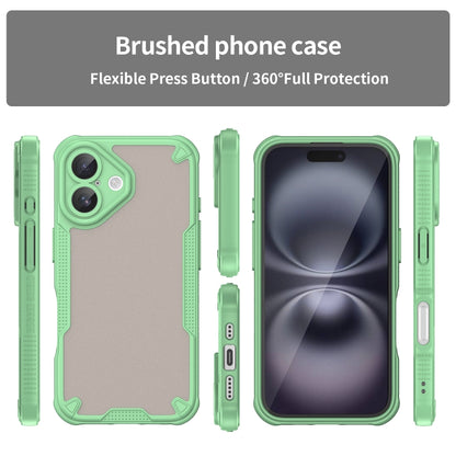 For iPhone 16 Armor Glaze PC Hybrid TPU Phone Case(Green) - iPhone 16 Cases by buy2fix | Online Shopping UK | buy2fix