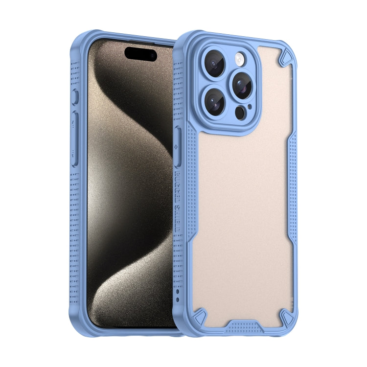 For iPhone 15 Pro Max Armor Glaze PC Hybrid TPU Phone Case(Blue) - iPhone 15 Pro Max Cases by buy2fix | Online Shopping UK | buy2fix