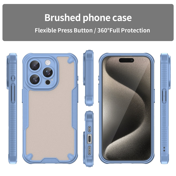 For iPhone 15 Pro Max Armor Glaze PC Hybrid TPU Phone Case(Blue) - iPhone 15 Pro Max Cases by buy2fix | Online Shopping UK | buy2fix