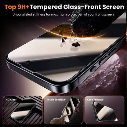 For iPhone 16 Plus Dust-Free Easy Install Privacy Tempered Glass Film(Black) - iPhone 16 Plus Tempered Glass by buy2fix | Online Shopping UK | buy2fix