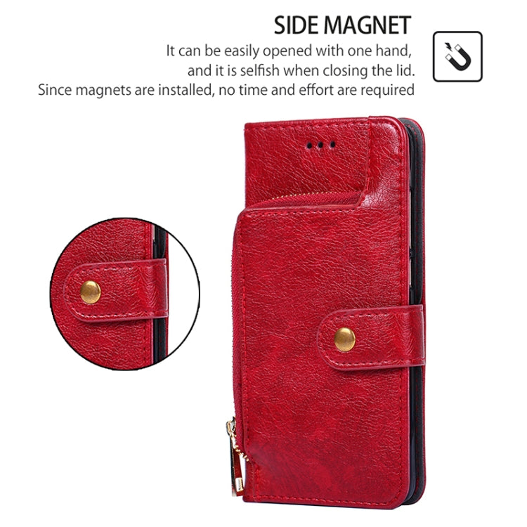 For iPhone 16 Plus Zipper Bag Leather Phone Case(Red) - iPhone 16 Plus Cases by buy2fix | Online Shopping UK | buy2fix