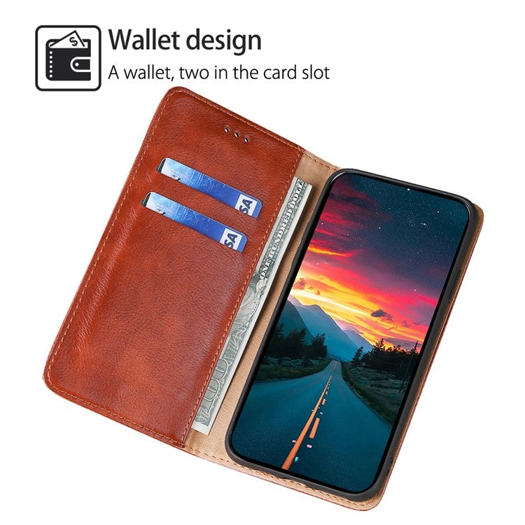 For iPhone 16 Pro Max Gloss Oil Solid Color Magnetic Leather Phone Case(Brown) - iPhone 16 Pro Max Cases by buy2fix | Online Shopping UK | buy2fix