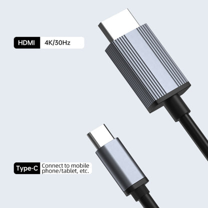 L17 USB-C / Type-C to HDMI Conversion Cable HD Same Screen Adapter Cable, Length:2m(Grey) - Cable by buy2fix | Online Shopping UK | buy2fix