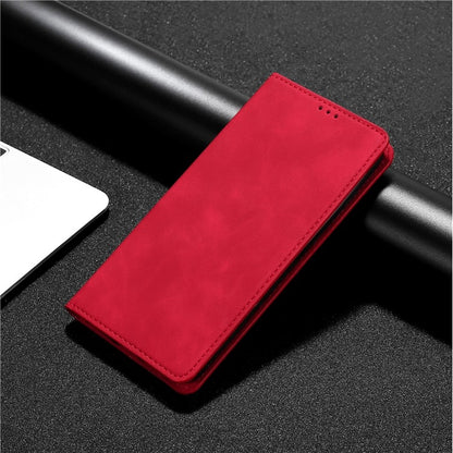 For iPhone 16 Plus Skin Feel Magnetic Leather Phone Case(Red) - iPhone 16 Plus Cases by buy2fix | Online Shopping UK | buy2fix