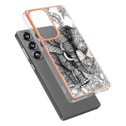 For Samsung Galaxy S25 Ultra 5G Electroplating Marble Dual-side IMD Phone Case(Totem Elephant) - Galaxy S25 Ultra 5G Cases by buy2fix | Online Shopping UK | buy2fix