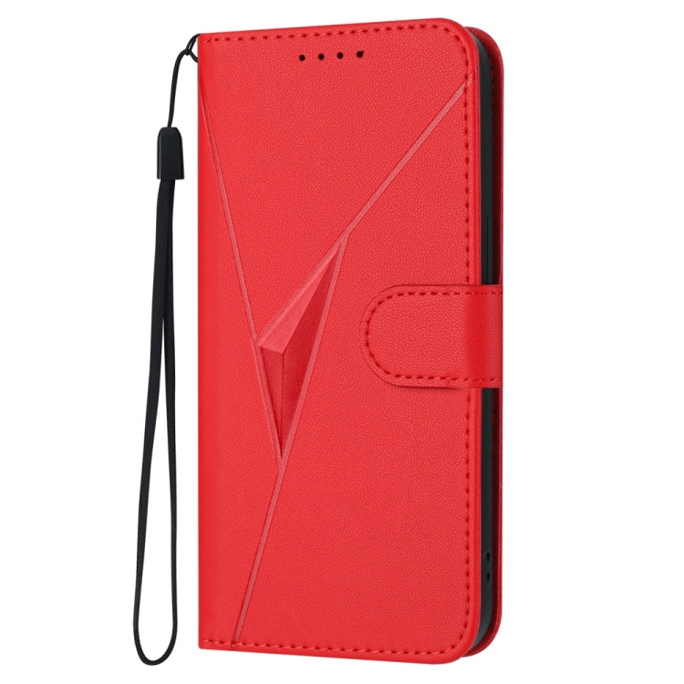 For Samsung Galaxy S25+ 5G Triangle Pattern Buckle Clasp Leather Phone Case(Red) - Galaxy S25+ 5G Cases by buy2fix | Online Shopping UK | buy2fix