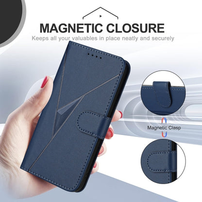 For Samsung Galaxy S25+ 5G Triangle Pattern Buckle Clasp Leather Phone Case(Royal Blue) - Galaxy S25+ 5G Cases by buy2fix | Online Shopping UK | buy2fix