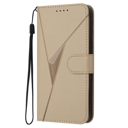 For Samsung Galaxy S25+ 5G Triangle Pattern Buckle Clasp Leather Phone Case(Gold) - Galaxy S25+ 5G Cases by buy2fix | Online Shopping UK | buy2fix