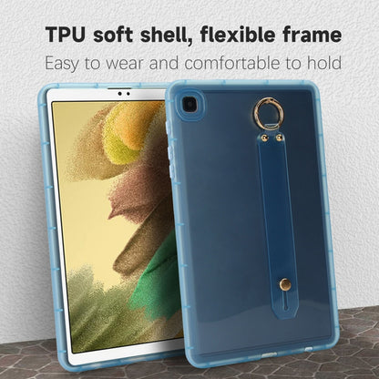 For Samsung Galaxy Tab S9 / S8 / S7 Wristband Holder PC Hybrid TPU Soft Tablet Case(Blue) - Galaxy Tab S9 Cases by buy2fix | Online Shopping UK | buy2fix