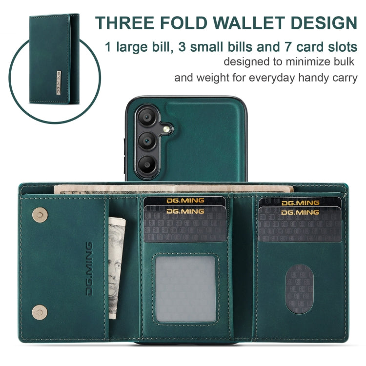 For Samsung Galaxy A16 5G DG.MING M1 Series 3-Fold Multi Card Wallet + Magnetic Phone Case(Green) - Galaxy Phone Cases by DG.MING | Online Shopping UK | buy2fix