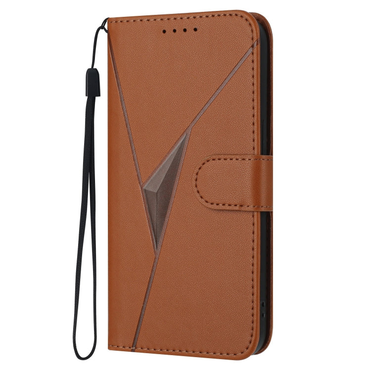 For OnePlus 11 Triangle Pattern Buckle Clasp Leather Phone Case(Brown) - OnePlus Cases by buy2fix | Online Shopping UK | buy2fix