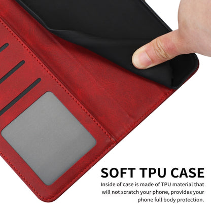 For Samsung Galaxy S25 / S24 5G Solid Calf Texture Flip Leather Phone Case(Red) - Galaxy S25 5G Cases by buy2fix | Online Shopping UK | buy2fix