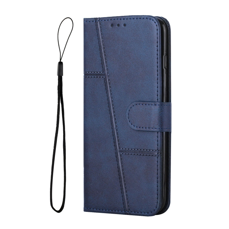 For Samsung Galaxy S25 Ultra 5G Stitching Calf Texture Buckle Leather Phone Case(Blue) - Galaxy S25 Ultra 5G Cases by buy2fix | Online Shopping UK | buy2fix