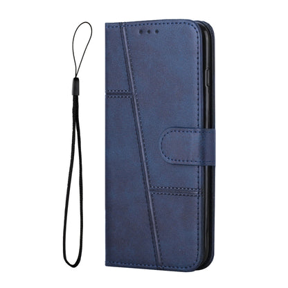 For Samsung Galaxy S25 Ultra 5G Stitching Calf Texture Buckle Leather Phone Case(Blue) - Galaxy S25 Ultra 5G Cases by buy2fix | Online Shopping UK | buy2fix