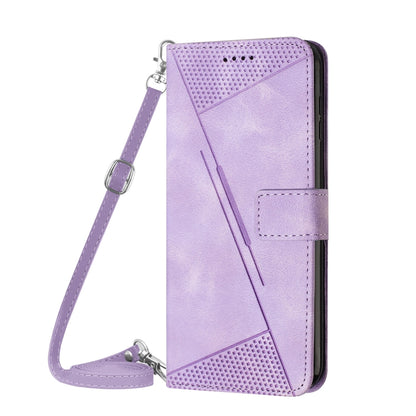 For Samsung Galaxy S25 Ultra 5G Dream Triangle Leather Phone Case with Long Lanyard(Purple) - Galaxy S25 Ultra 5G Cases by buy2fix | Online Shopping UK | buy2fix