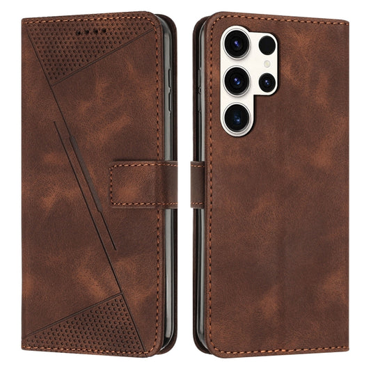 For Samsung Galaxy S25 Ultra 5G Dream Triangle Leather Phone Case with Long Lanyard(Brown) - Galaxy S25 Ultra 5G Cases by buy2fix | Online Shopping UK | buy2fix