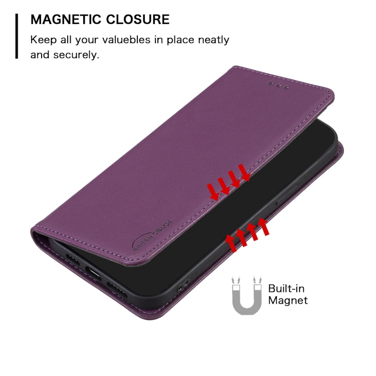 For Samsung Galaxy S25 Ultra 5G Magnetic Leather Phone Case(Dark Purple) - Galaxy S25 Ultra 5G Cases by buy2fix | Online Shopping UK | buy2fix