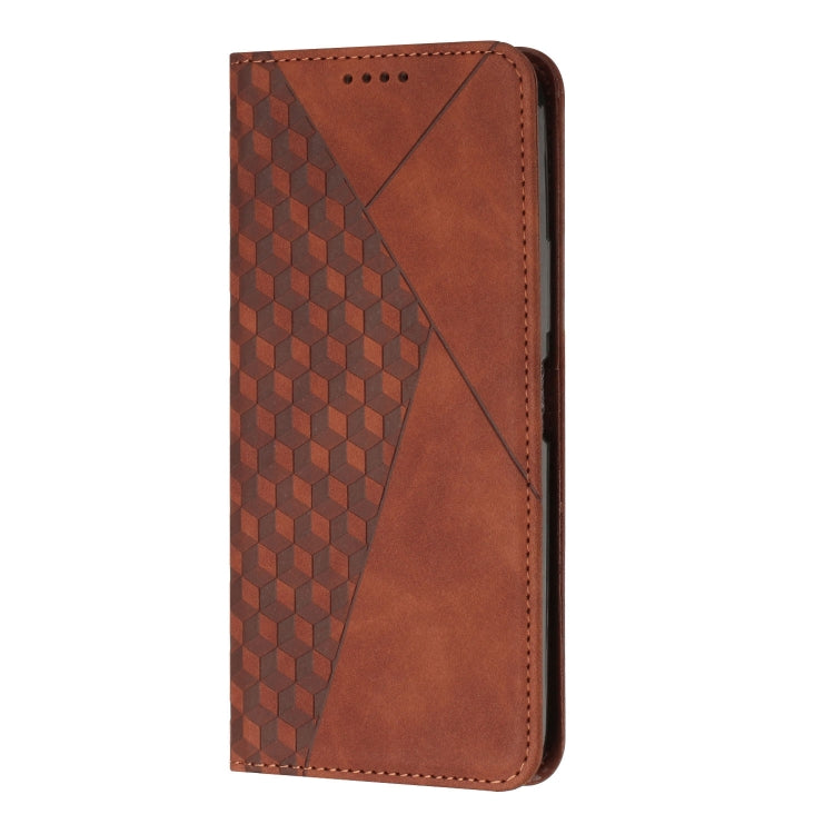 For Samsung Galaxy S25 Ultra 5G Diamond Splicing Skin Feel Magnetic Leather Phone Case(Brown) - Galaxy S25 Ultra 5G Cases by buy2fix | Online Shopping UK | buy2fix