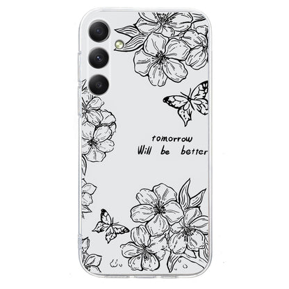 For Samsung Galaxy S25 FE 5G Colorful Painting Pattern TPU Phone Case(Butterfly Flower) - Galaxy S25 5G Cases by buy2fix | Online Shopping UK | buy2fix