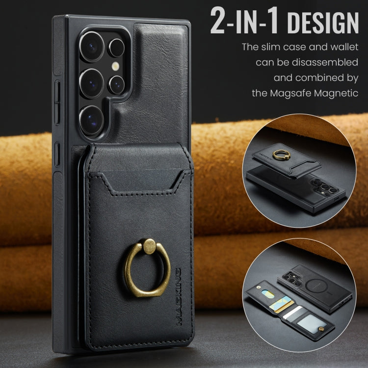 For Samsung Galaxy S24 Ultra 5G DG.MING K1 MagSafe Detachable Wallet RFID Back Cover Phone Case(Black) - Galaxy S24 Ultra 5G Cases by DG.MING | Online Shopping UK | buy2fix