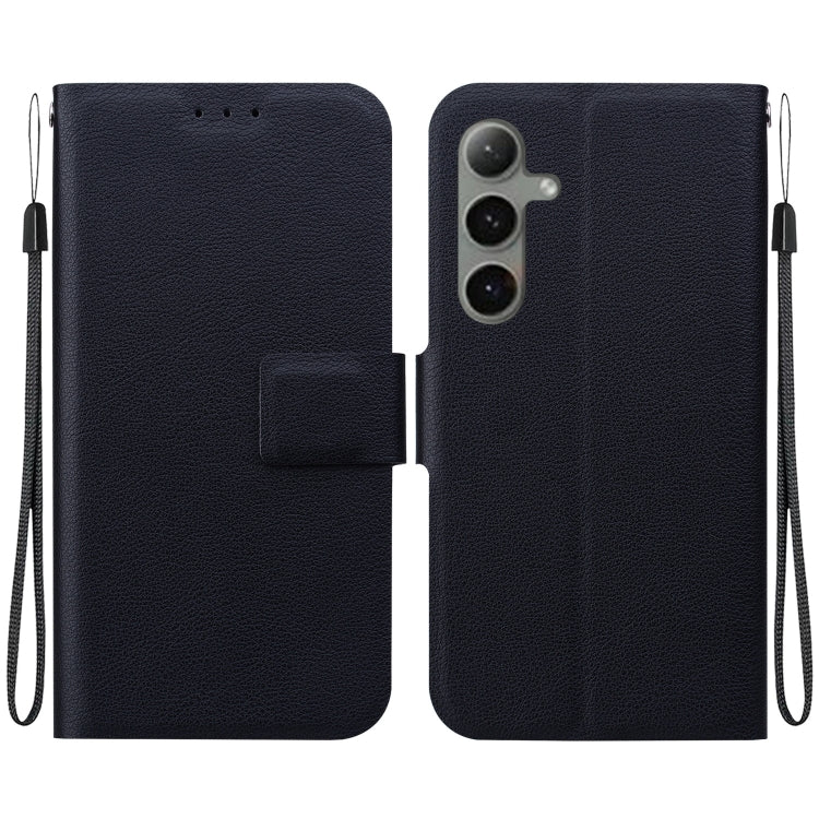 For Samsung Galaxy S25+ 5G Ultra-thin Voltage Magnetic Buckle Leather Phone Case(Black) - Galaxy S25+ 5G Cases by buy2fix | Online Shopping UK | buy2fix