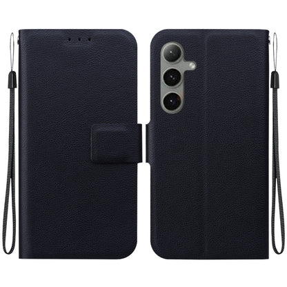 For Samsung Galaxy S25+ 5G Ultra-thin Voltage Magnetic Buckle Leather Phone Case(Black) - Galaxy S25+ 5G Cases by buy2fix | Online Shopping UK | buy2fix