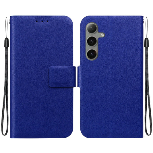 For Samsung Galaxy S25+ 5G Ultra-thin Voltage Magnetic Buckle Leather Phone Case(Blue) - Galaxy S25+ 5G Cases by buy2fix | Online Shopping UK | buy2fix