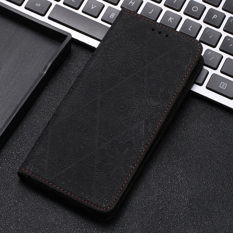 For Samsung Galaxy S25+ 5G Ethnic Embossed Adsorption Leather Phone Case(Black) - Galaxy S25+ 5G Cases by buy2fix | Online Shopping UK | buy2fix