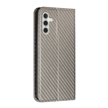 For Samsung Galaxy S25+ 5G Carbon Fiber Texture Magnetic Flip Leather Phone Case(Grey) - Galaxy S25+ 5G Cases by buy2fix | Online Shopping UK | buy2fix