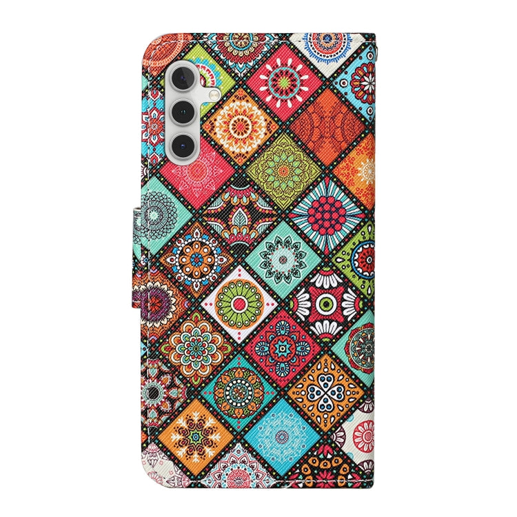 For Samsung Galaxy S25 5G Colored Drawing Pattern Leather Phone Case(Ethnic Style) - Galaxy S25 5G Cases by buy2fix | Online Shopping UK | buy2fix