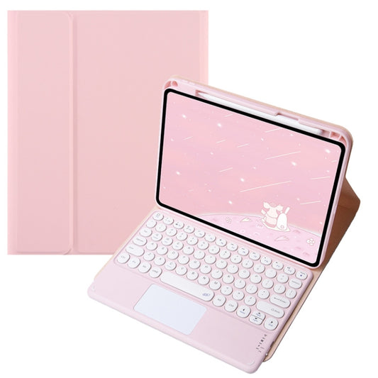 For Infinix Xpad 11 inch Candy Color Round Keys Bluetooth Keyboard Leather Case with Touchpad(Pink) - Others Keyboard by buy2fix | Online Shopping UK | buy2fix