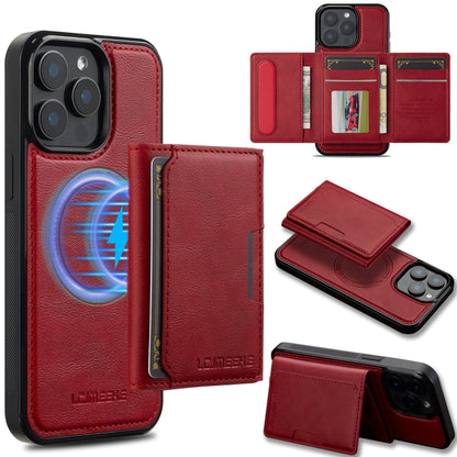 For iPhone 16 Pro LC.IMEEKE L5 Series Detachable RFID Card Bag Magsafe Phone Case(Red) - iPhone 16 Pro Cases by LC.IMEEKE | Online Shopping UK | buy2fix