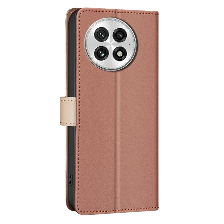 For OnePlus 13 Color Matching RFID Anti-theft Leather Phone Case(Brown) - OnePlus Cases by buy2fix | Online Shopping UK | buy2fix